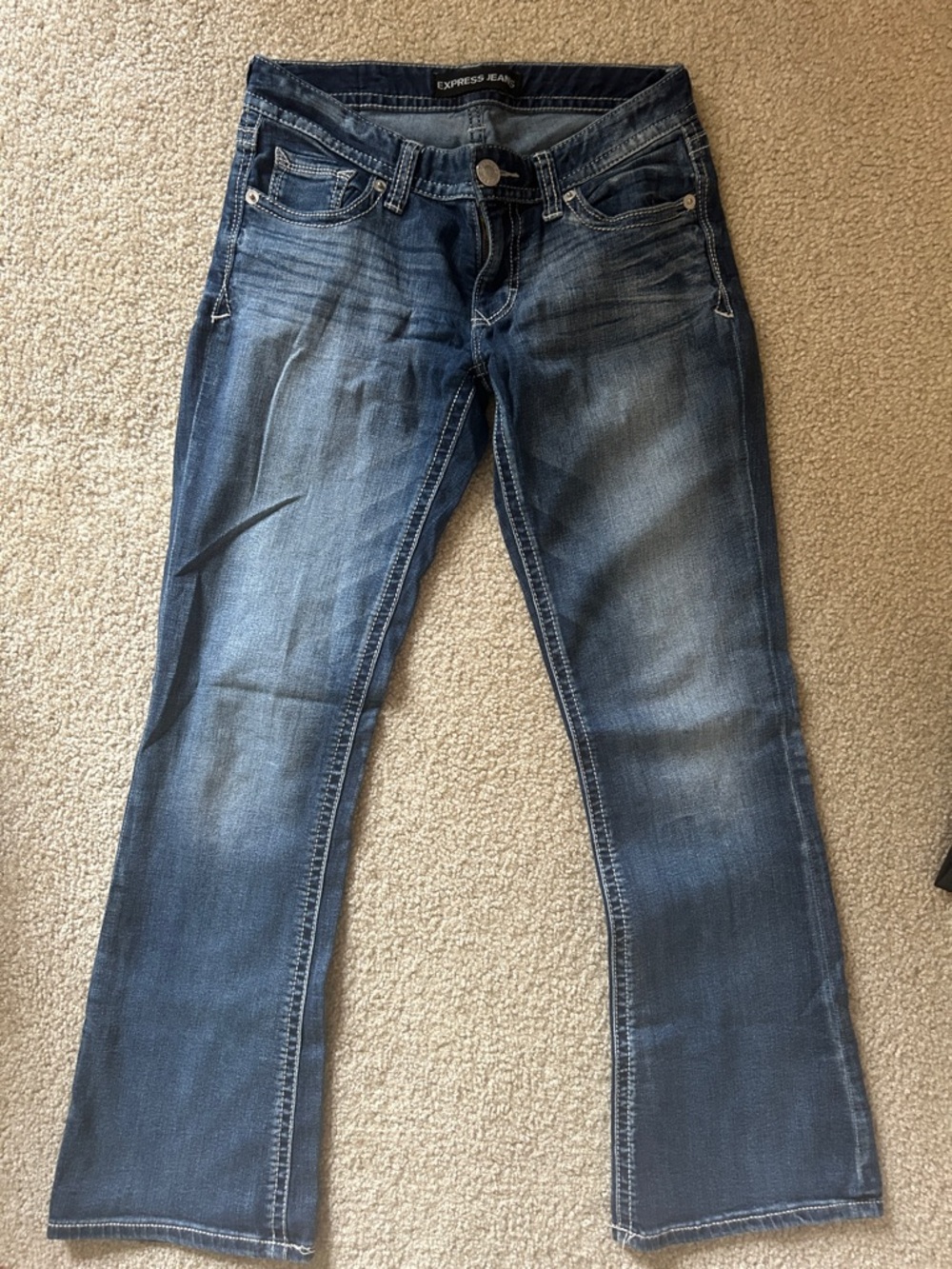 Express Dark Wash Bootcut Jeans